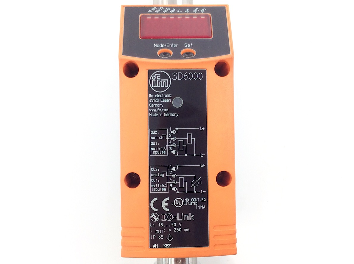 Druckluftzähler Typ SD6000 Neu in OVP IFM Electronic Druckluft Durchflußmesser 