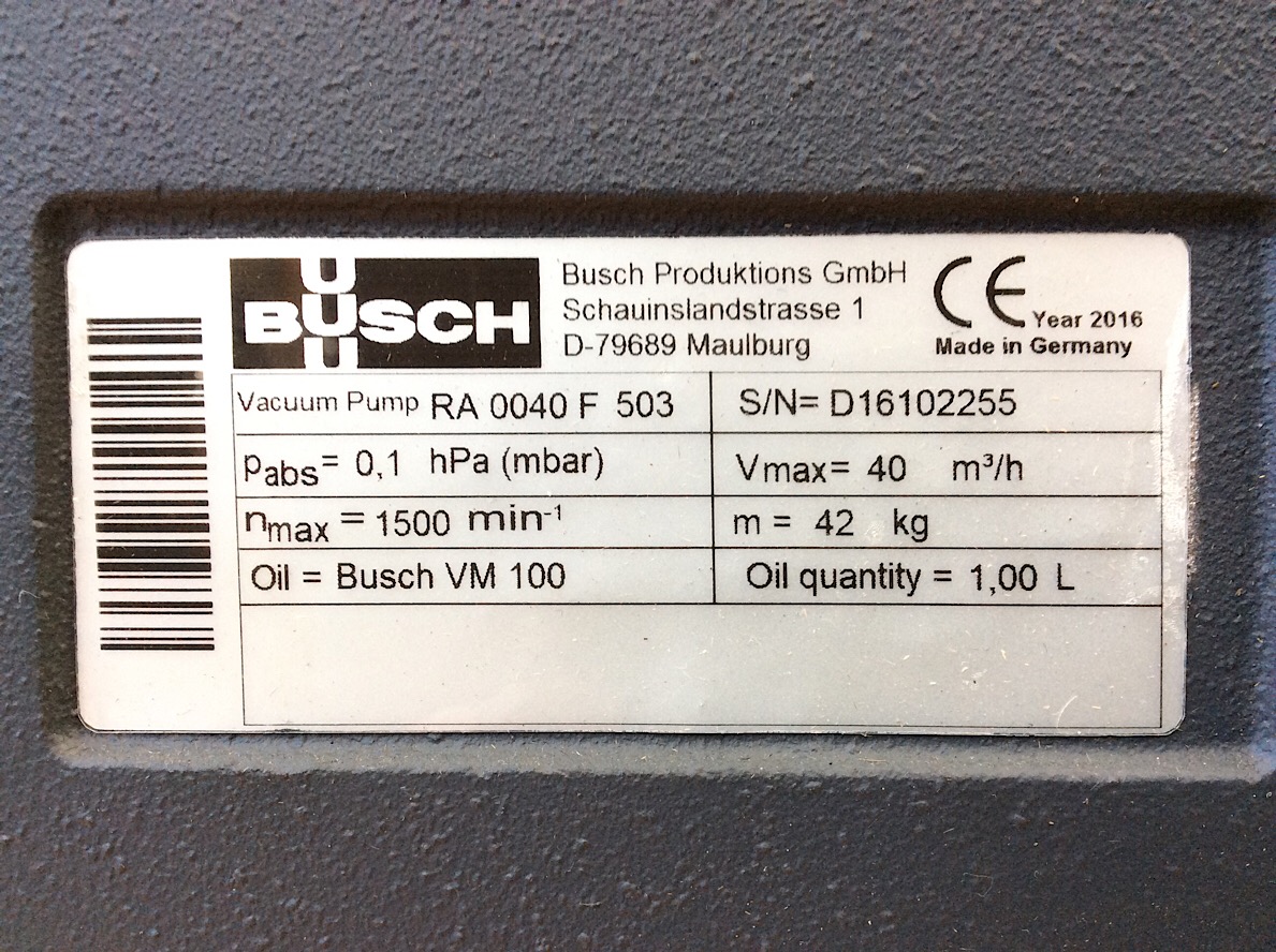 Busch Vakuum Pumpe RA 0040 F 503, 40 m3/h ,1500 r/min