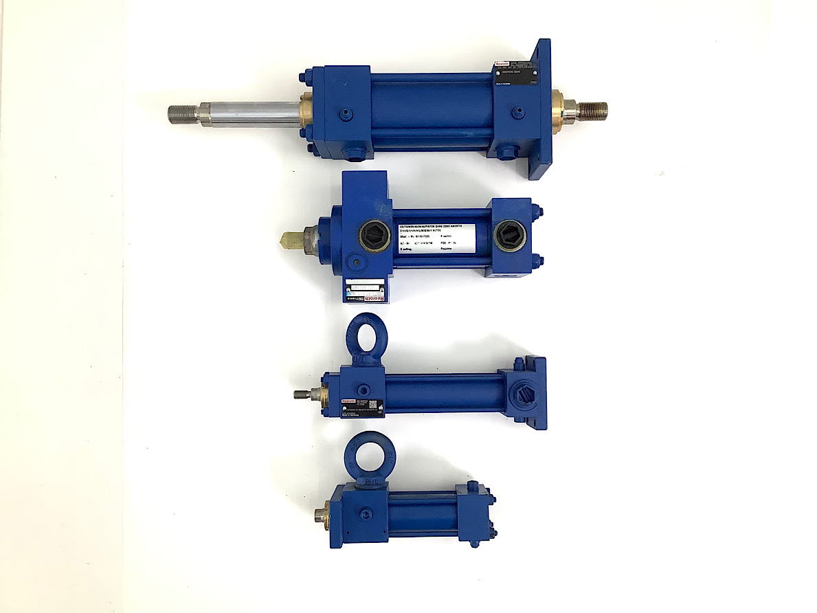 4er SET REXROTH HYDRAULIKZYLINDER, zb. 1x CDT340F11HLM, 1x CG70C