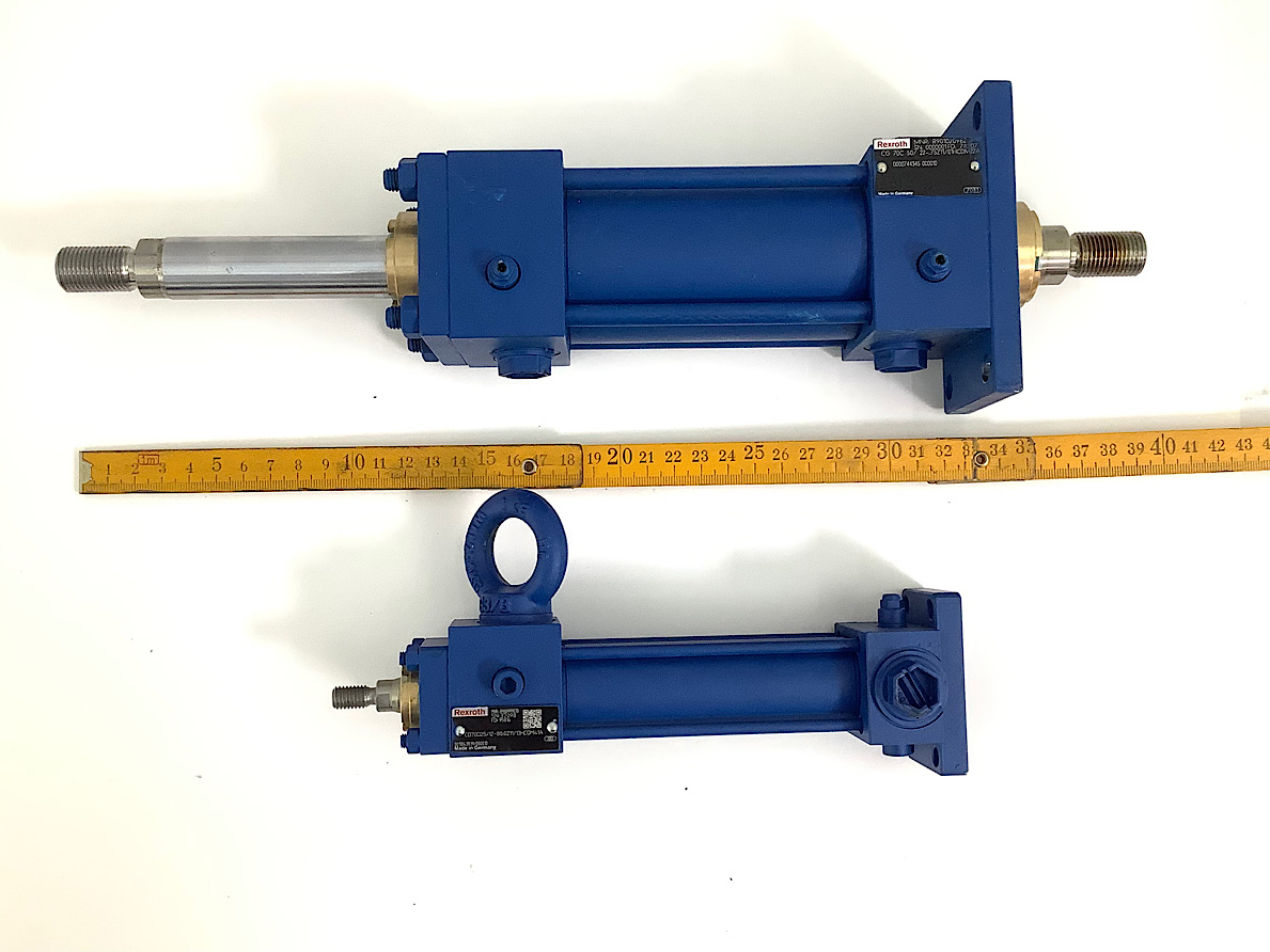 4er SET REXROTH HYDRAULIKZYLINDER, zb. 1x CDT340F11HLM, 1x CG70C