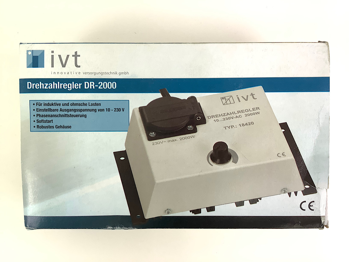 IVT Drehzahlregler DR-2000 Eingang:230V AC, Ausgang: 10-230V AC, 50Hz