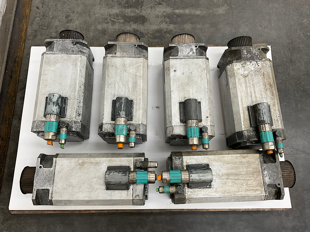 6er SET Siemens Servomotor+Kupplung 1FT6105-8AF72-3AH2 MN=31.0Nm nN=3000r/min