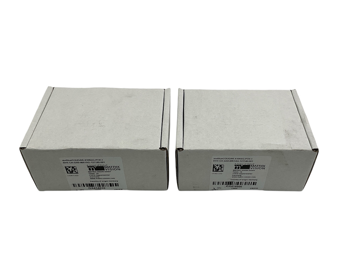 2x Matrix Vision BVS00C9 mvBlue COUGAR-X105bG-POE-I BVS Industrie-Kamera OVP