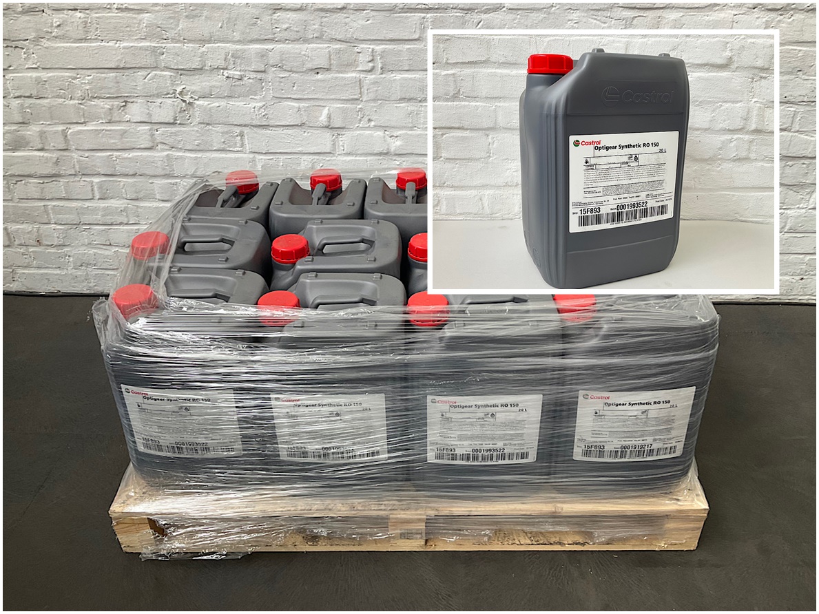 13x Castrol Öl Getriebeschmiermittel Optigear Synthetic RO 150, 20L, auf Palette