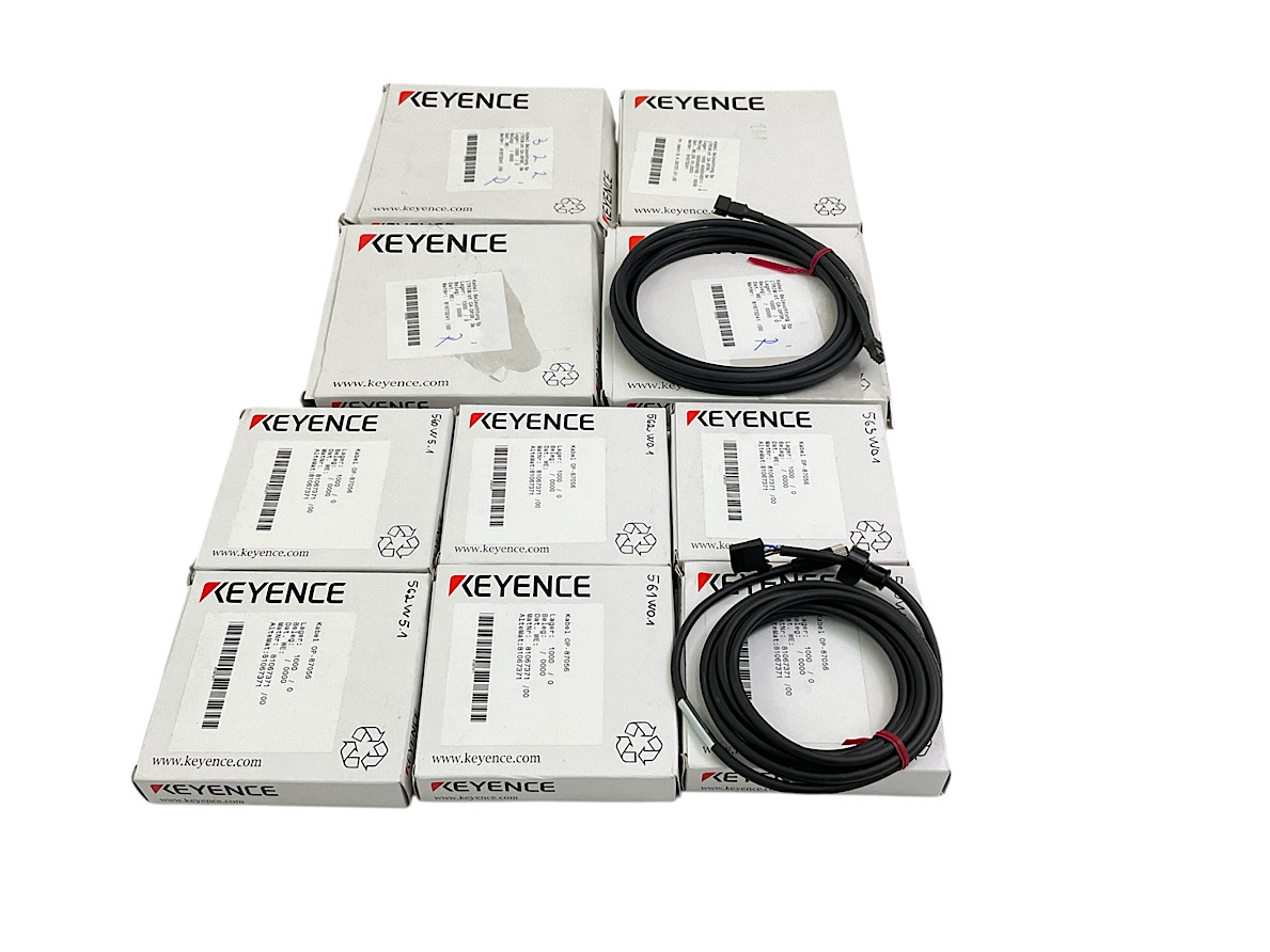 10er Set Keyence 6x OP-87056 Ca. 2,3m Steuerungskabel, 4x CA-DP3R (3m)
