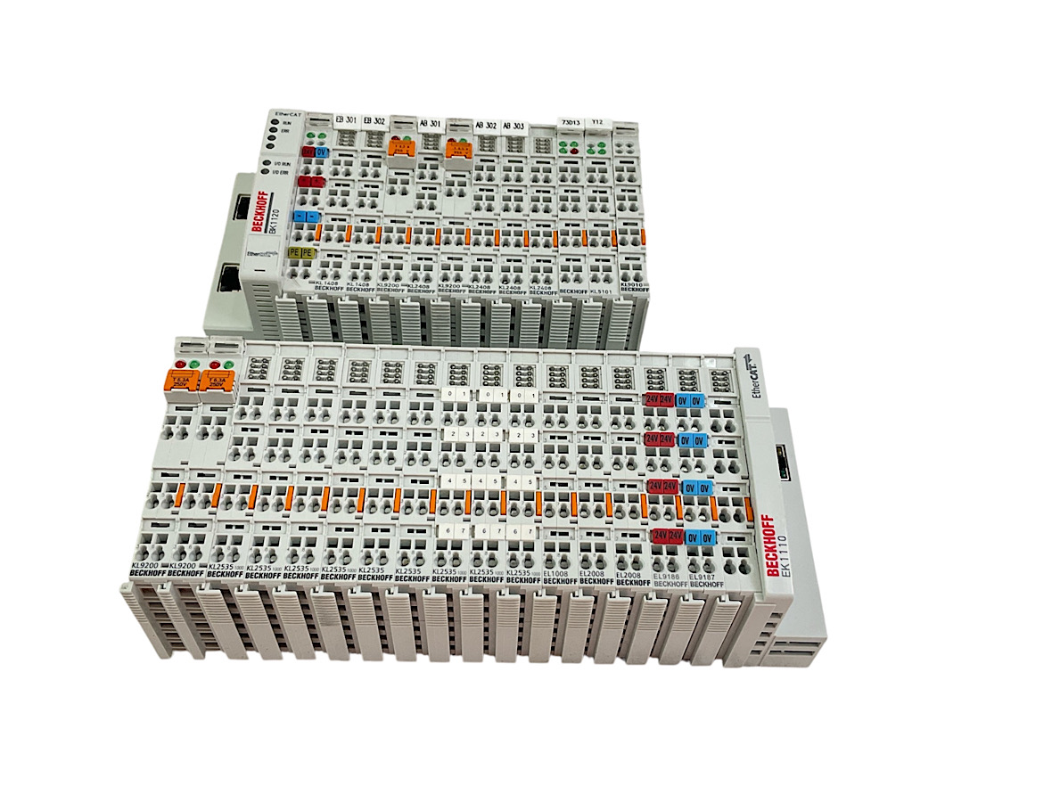 2er Set Beckhoff div. z.B 1x EK110, 1x BK 1120 EtherCAT-Buskoppler mit 27 Module